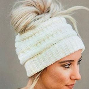 2 Ponytail Beanie Winter Hat